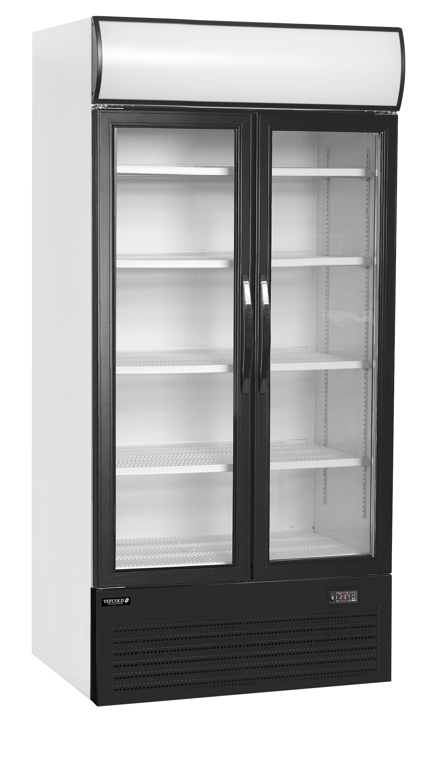 2-door display cooler with canopy, 524L, +2/+10°C