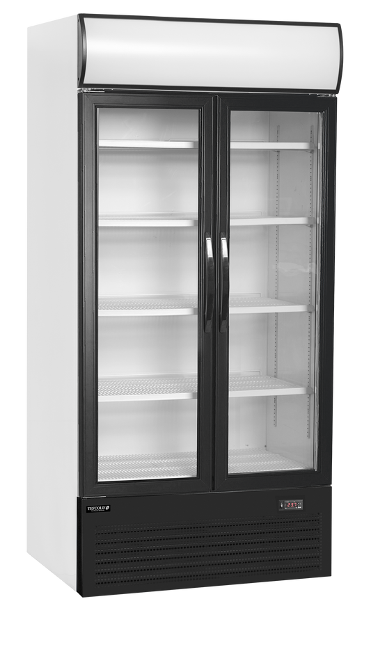 2-door display cooler with canopy, 524L, +2/+10°C