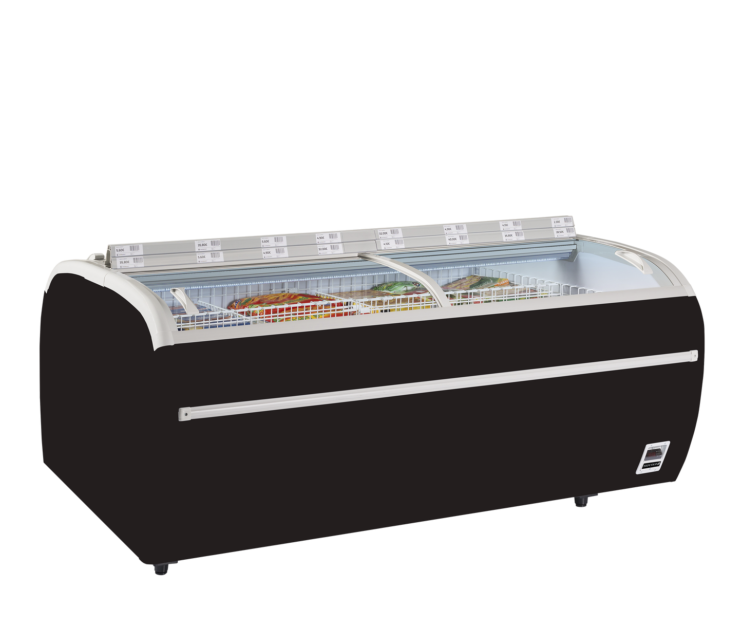 Black Supermarket Freezer, 1255L, -24/-18°C