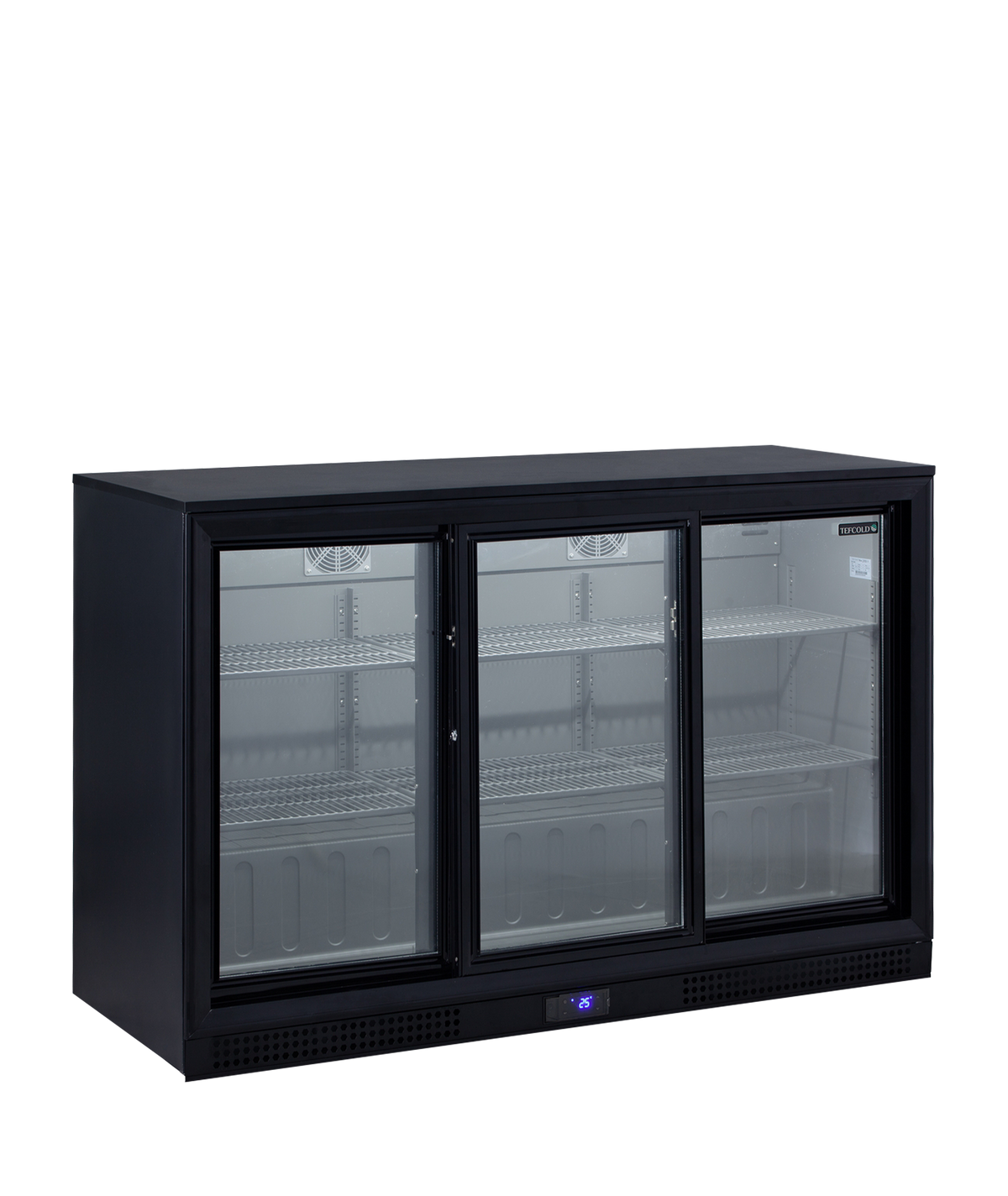 Tefcold Backbar Cooler DB302S, 3 Sliding Glass Doors, 288 L, product photo
