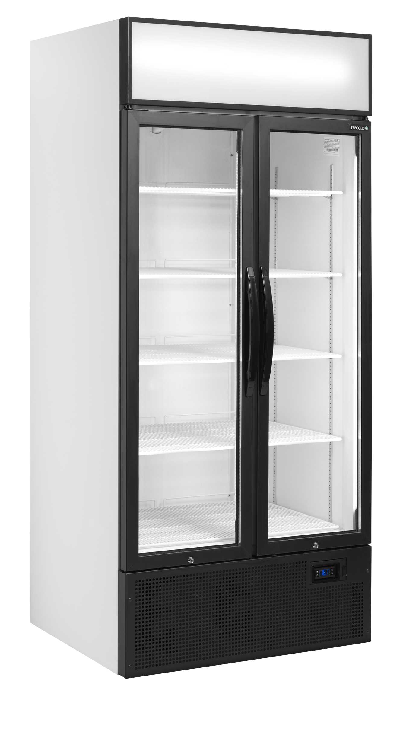 2-door display cooler with canopy, 535L, +2/+10°C