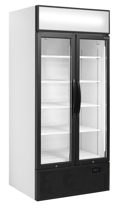 2-door display cooler with canopy, 535L, +2/+10°C