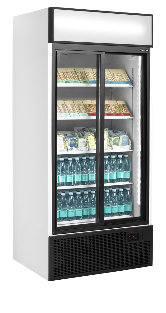 2-door display cooler with canopy, 462L, +2/+10°C