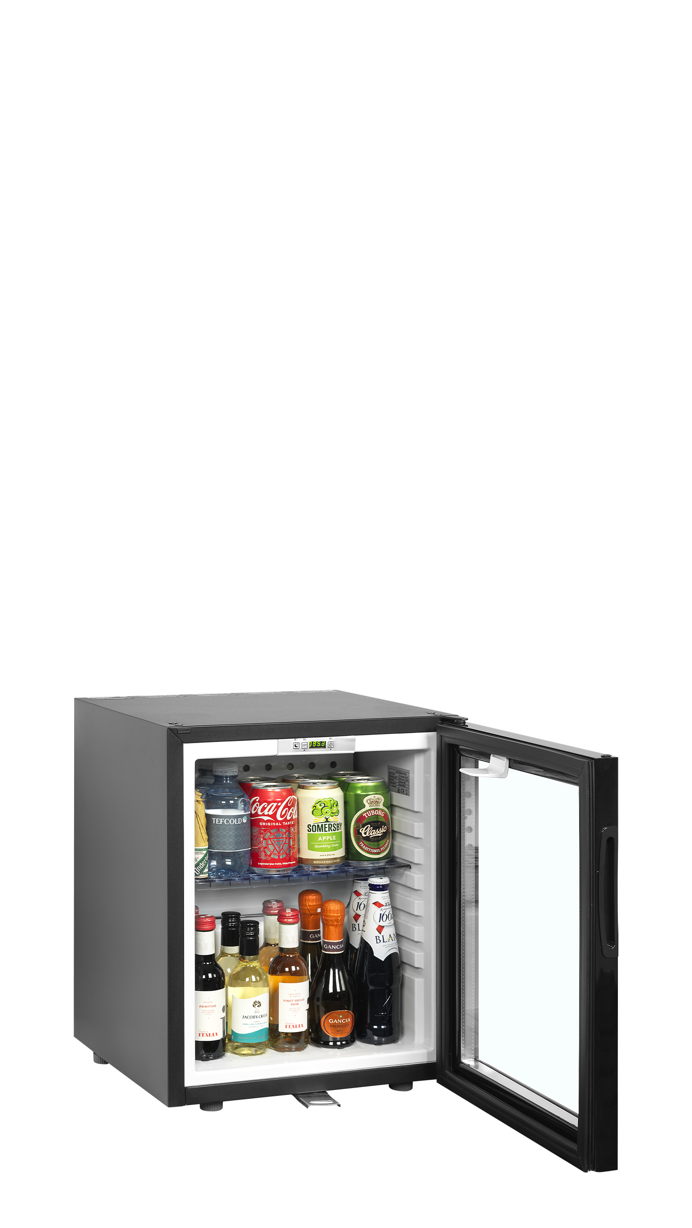 Glass Door Minibar Cooler, 24L, +5/+14°C