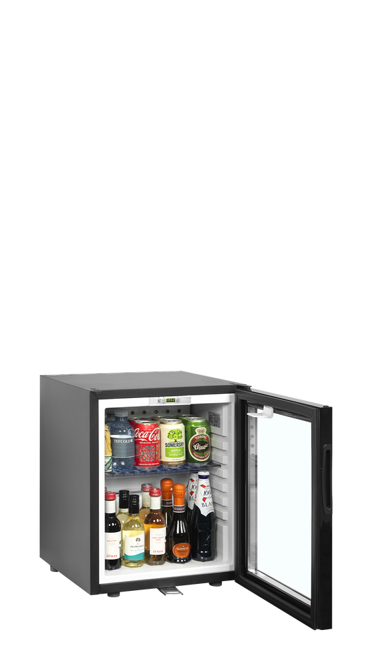 Glass Door Minibar Cooler, 24L, +5/+14°C