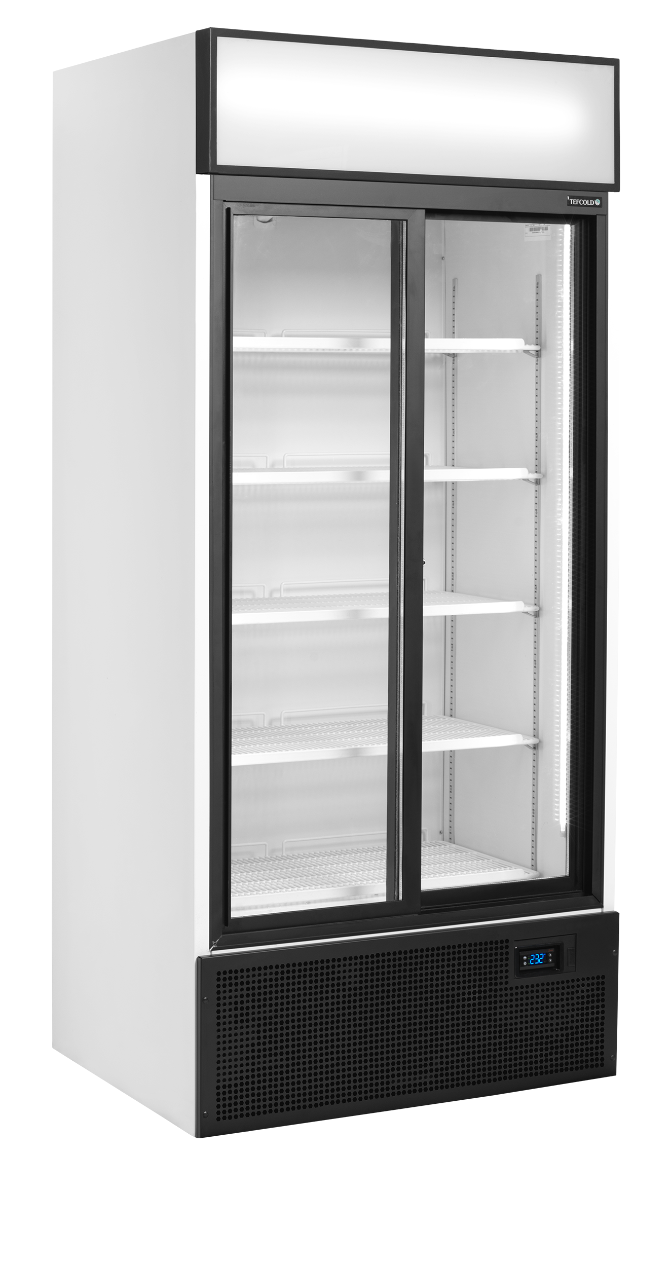 2-door display cooler with canopy, 462L, +2/+10°C