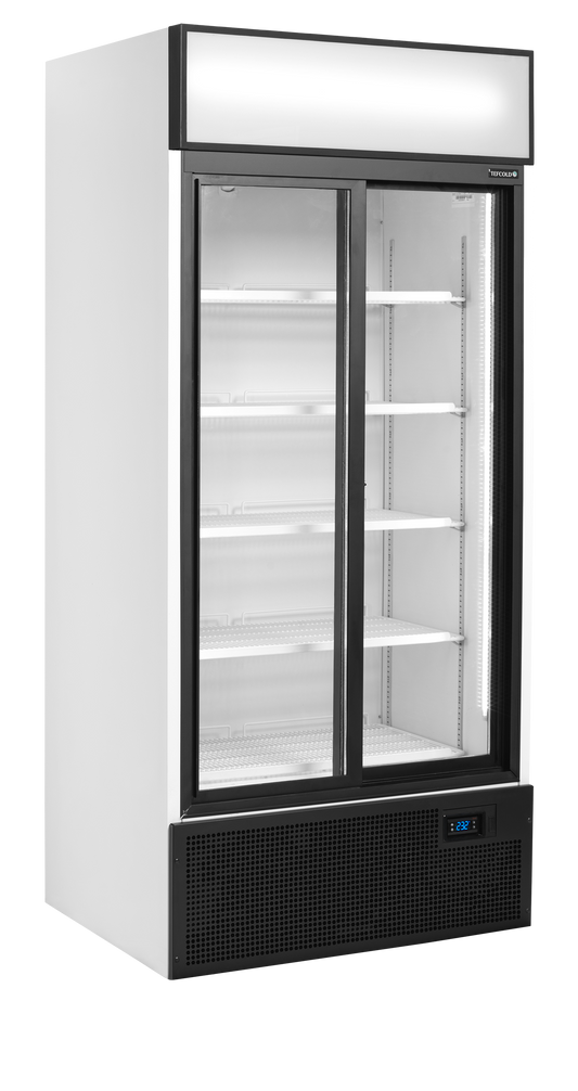 2-door display cooler with canopy, 462L, +2/+10°C