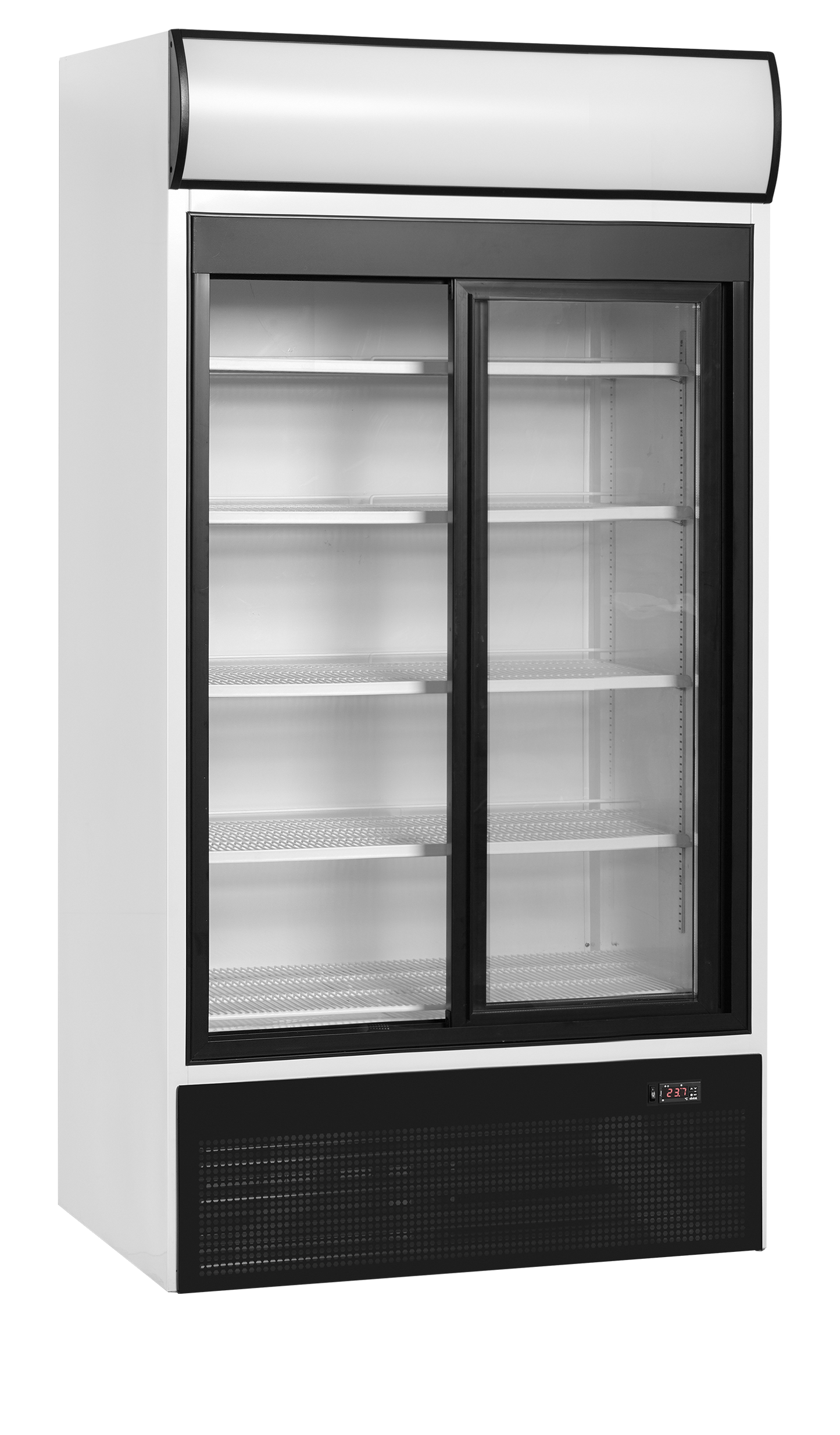 2-door display cooler with canopy, 524L, +2/+10°C