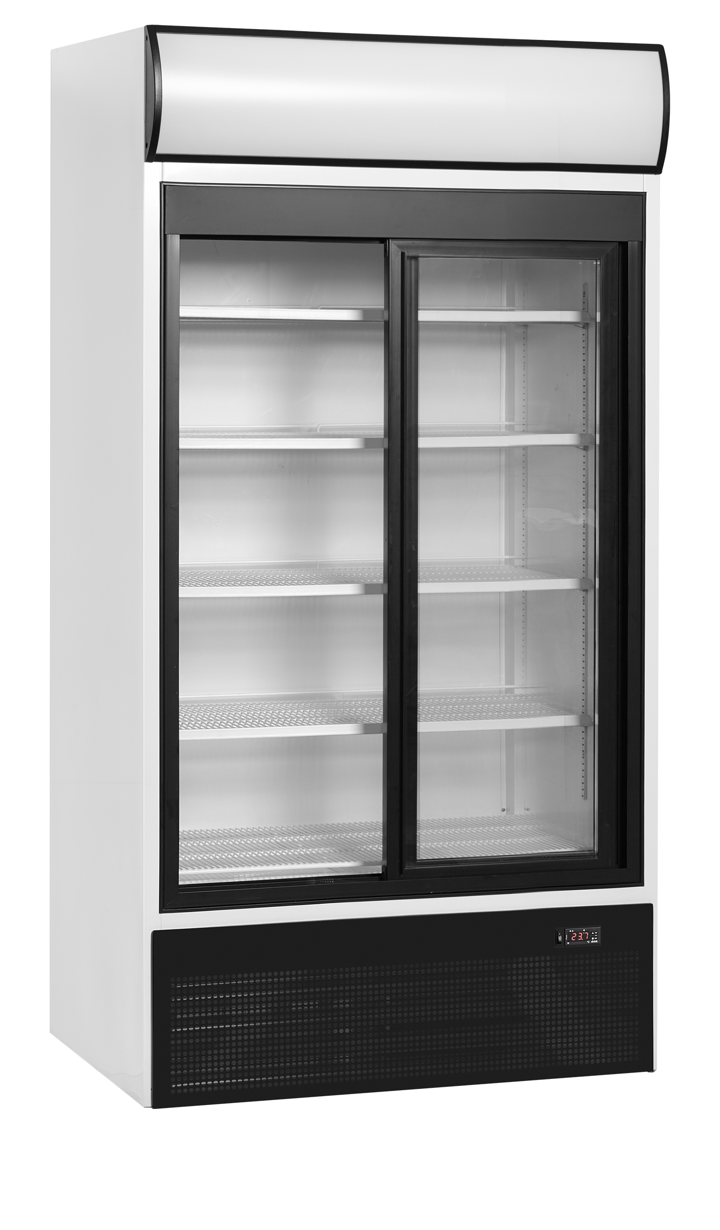 2-door display cooler with canopy, 524L, +2/+10°C