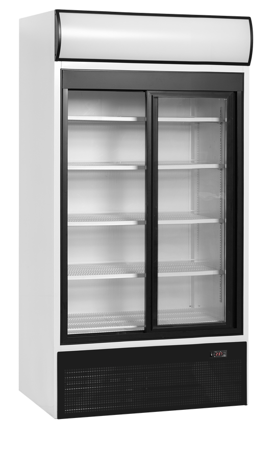 2-door display cooler with canopy, 524L, +2/+10°C