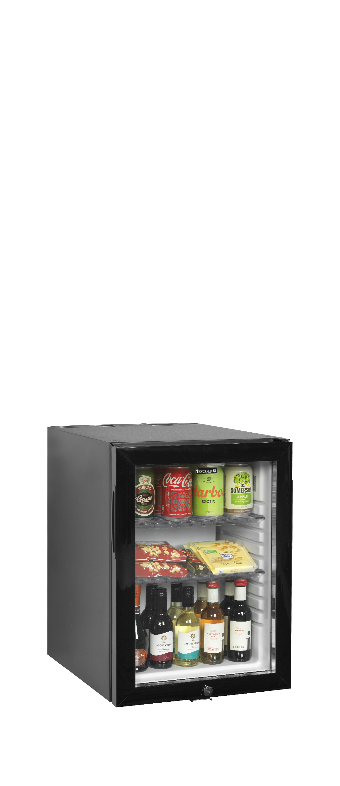 Glass Door Minibar Cooler, 34L, +5/+14°C