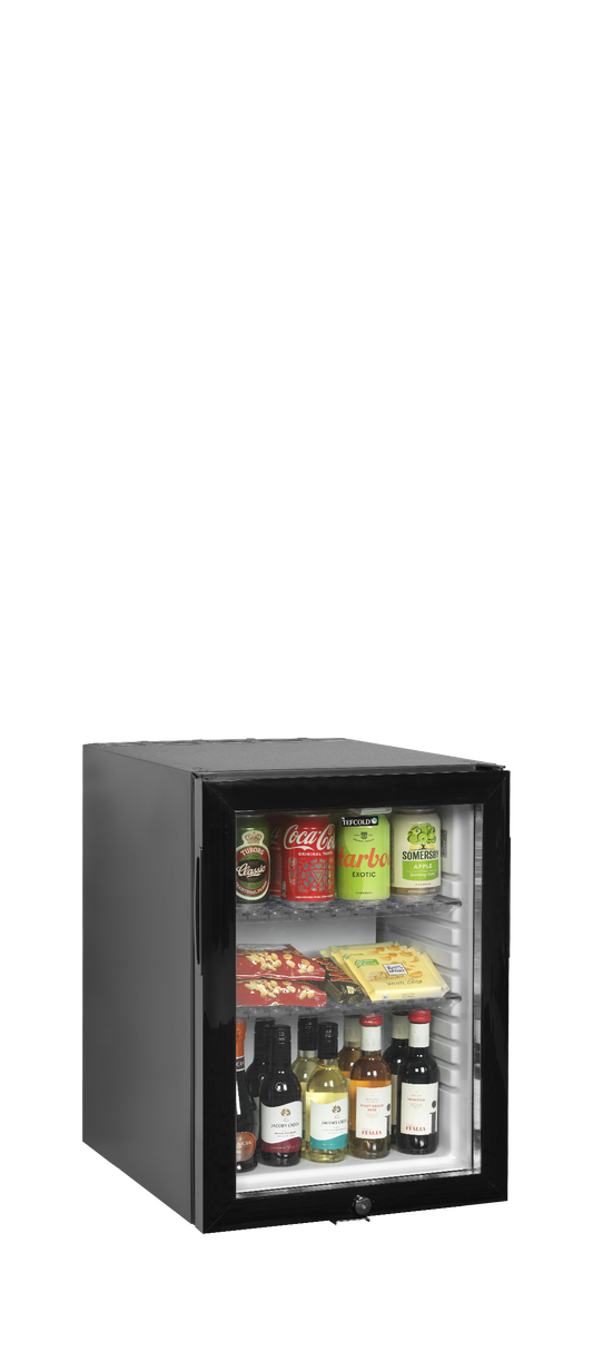 Glass Door Minibar Cooler, 34L, +5/+14°C