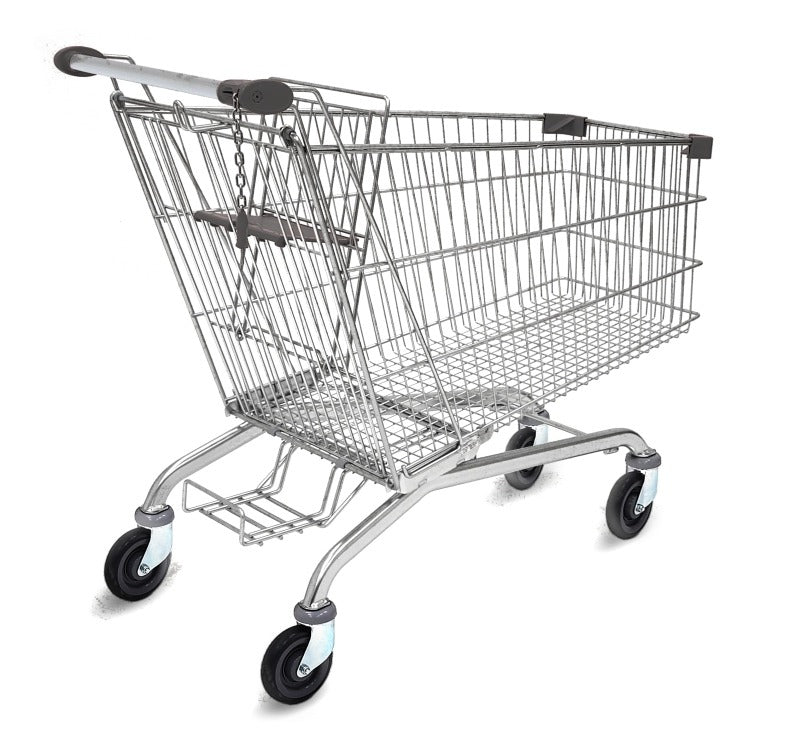 Damix Shopping Trolley Avant 210P with Multi-Pack Shelf, 203 L — side view with multi-pack shelf