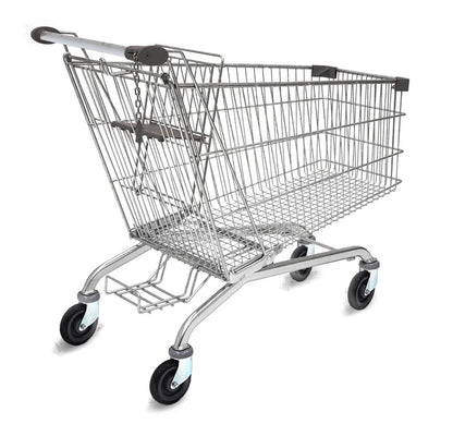 Damix Shopping Trolley Avant 210P with Multi-Pack Shelf, 203 L — side view with multi-pack shelf