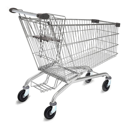 Damix Shopping Trolley Avant 210P with Multi-Pack Shelf, 203 L — side view with multi-pack shelf