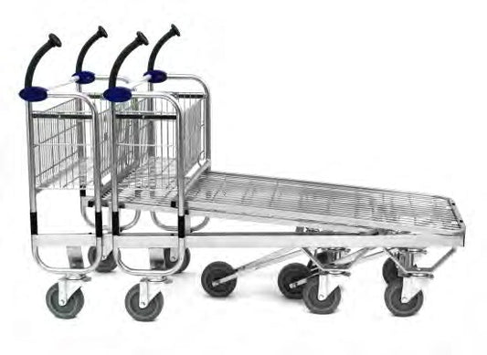 Damix Transport Trolley Carry 120M, Full Platform, 500 kg — three trolleys nested