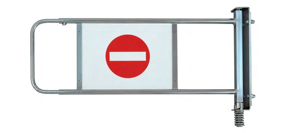 Damix Checkout Barrier without Lock, Counter Mounted, Chrome — barrier, front view