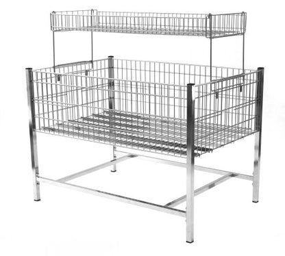 Damix Display Table 1200x800 H-850/400, 200 kg — table with the optional extension shelf