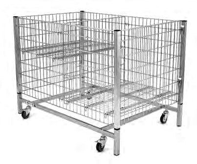 Damix Folding Display Table 1200x800 H-850/650, Zinc — zinc-plated table with the optional wheel set