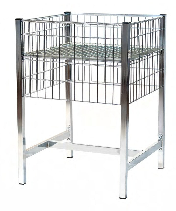 Damix Display Table 600x600, 100 kg — three-quarter view