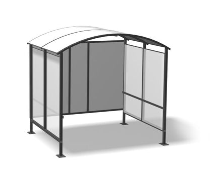 Damix Trolley Parking Shelter EURO-T L-2000 — 2 metre shelter with the rear wall enclosure