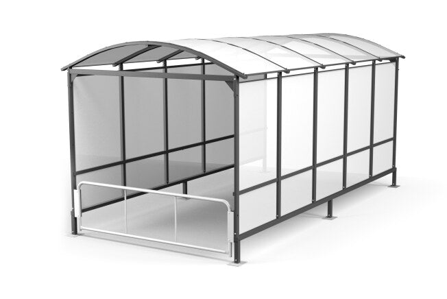 Damix Rear Wall Enclosure for EURO-T Trolley Shelter — shelter viewed from the closed rear