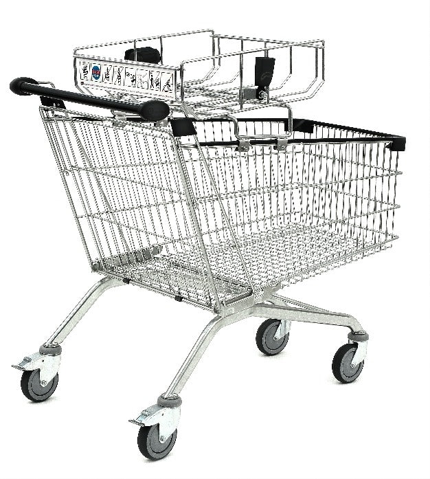 Damix FIX Basket for Toddler Carrier, 15 kg — basket fitted to a trolley
