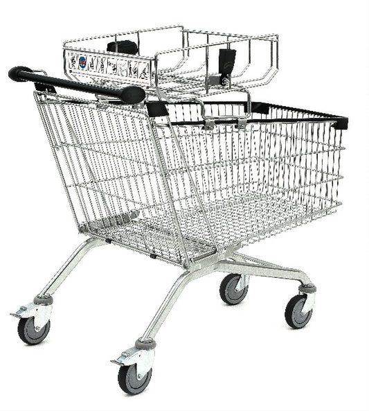 Damix FIX Basket for Toddler Carrier, 15 kg — basket fitted to a trolley