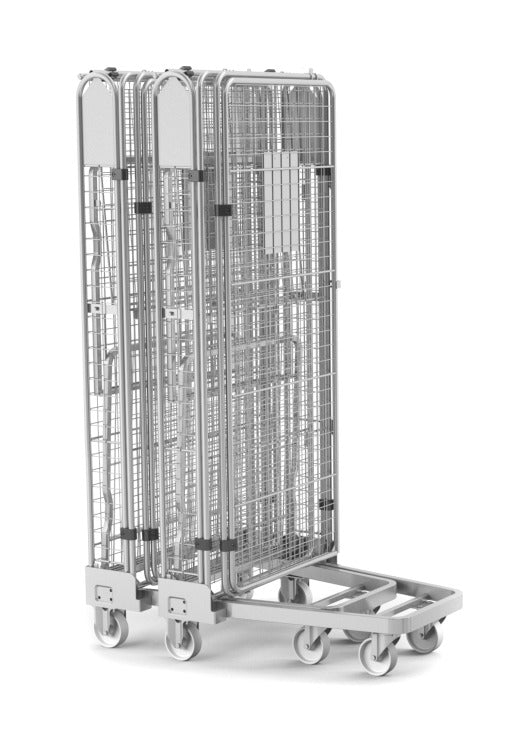 Damix Folding Roll Container KLS-4, 860x730x1900 mm, 450 kg — folded and nested