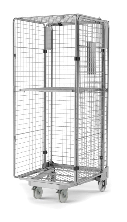 Damix Folding Roll Container KLS-4, 860x730x1900 mm, 450 kg — door and lid detail