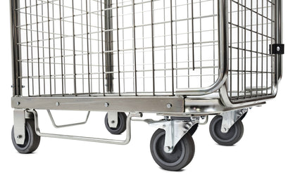Damix Folding Roll Container KLS-C, 600x800x1800 mm, 400 kg — base and castor detail
