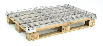 Damix Folding Pallet Box 1200x800 Light II, 900 kg — pallet box folded flat on the pallet