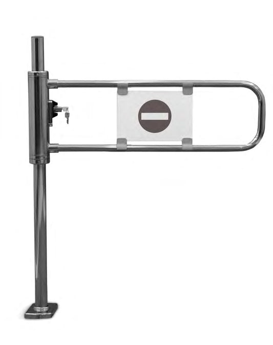 Damix Checkout Barrier Porta'C1, Low Bar H-250, Chrome — barrier with low bar, front view