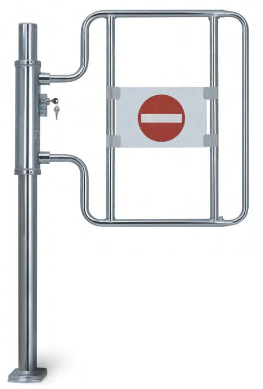Damix Checkout Barrier Porta'C2, High Bar H-725, Chrome — barrier with high bar, front view
