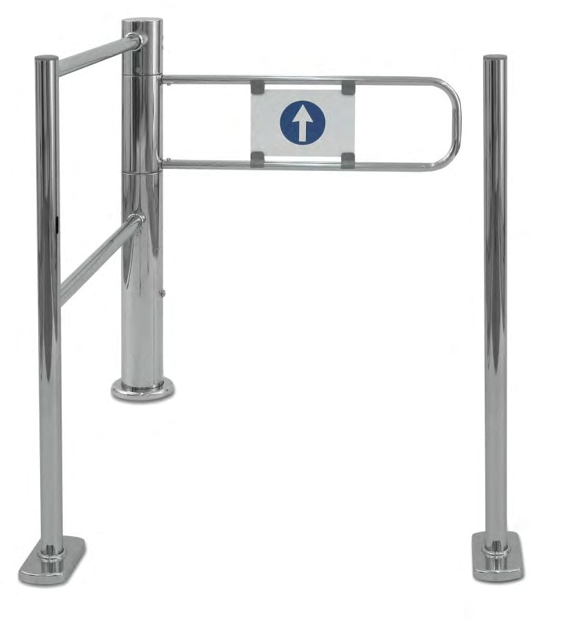 Damix Electronic Entrance Gate Porta'E Infra, Chrome — gate with arm, front view
