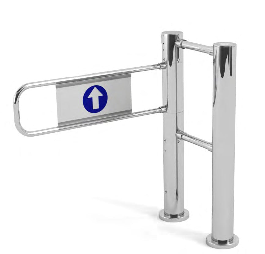 Damix Electronic Entrance Gate Porta'E Noon with Code Scanner — gate and code scanner stand