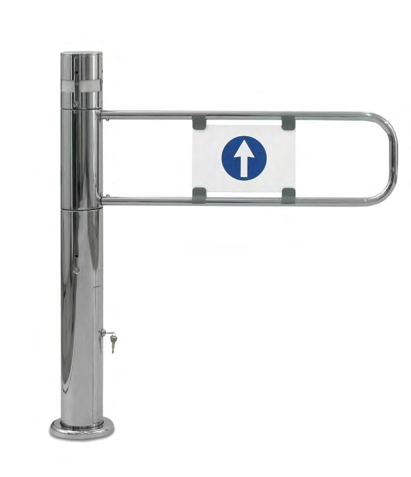 Damix Electronic Entrance Gate Porta'E Radar, Chrome — gate with arm, front view