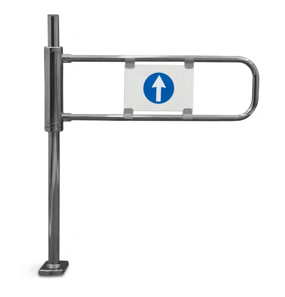 Damix Mechanical Entrance Gate Porta'M, Chrome — gate, front view