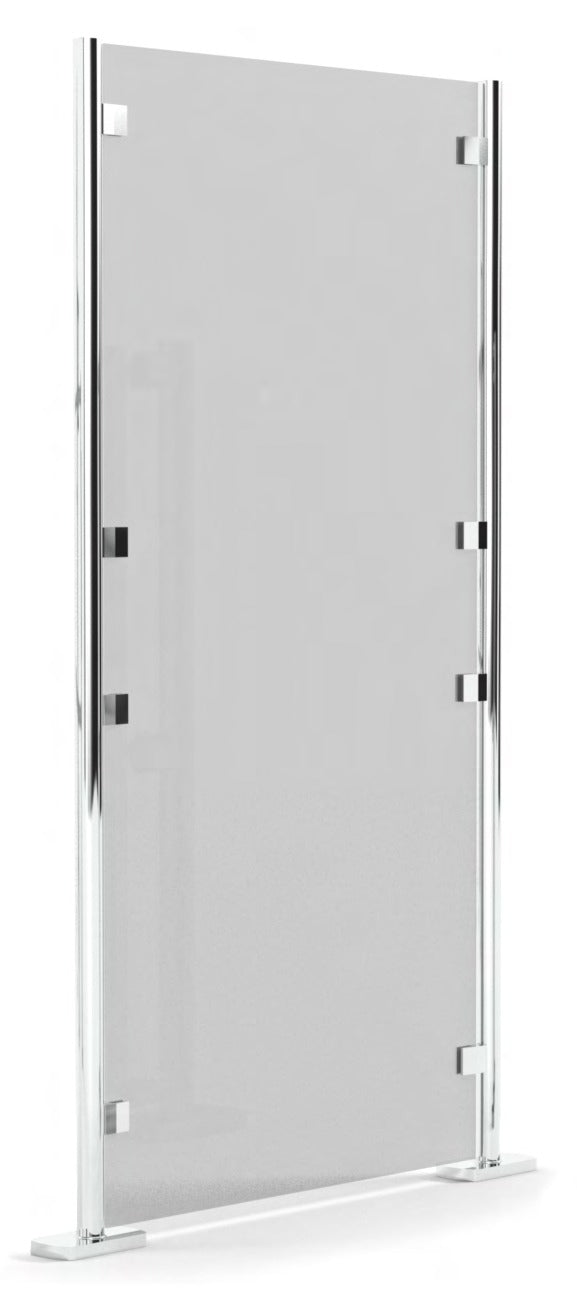Damix Room Partition H-2000 with Plexi Boards, Chrome — partition stand with plexi board