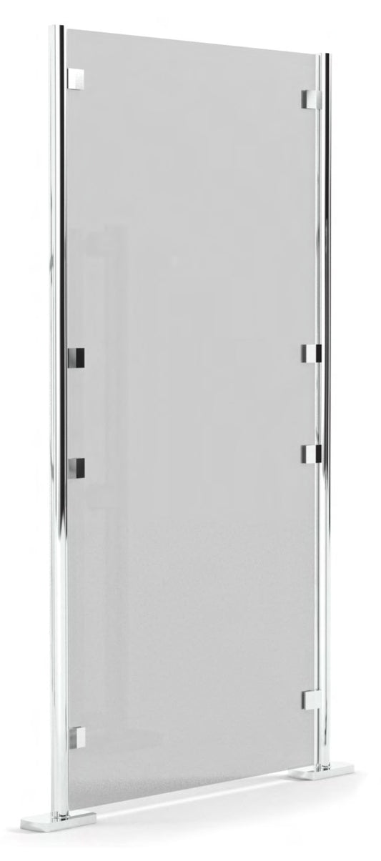 Damix Room Partition H-2000 with Plexi Boards, Chrome — partition stand with plexi board