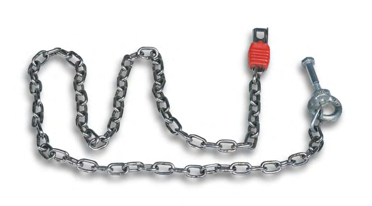 Damix Trolley Start Key L-1200, Stainless Steel — stainless steel chain with lock and fitting