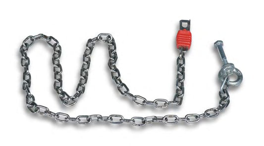 Damix Trolley Start Key L-1200, Stainless Steel — stainless steel chain with lock and fitting