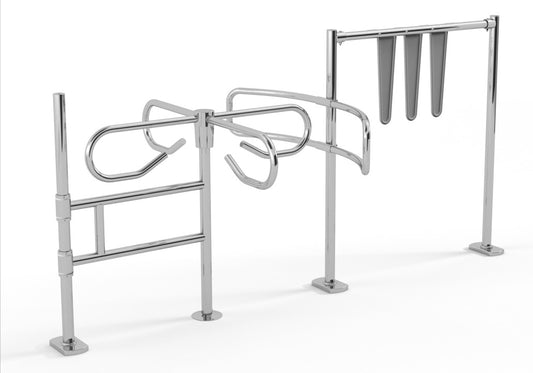Damix Turnstile and Trolley Pass Set Porta'Turna, Chrome — turnstile and trolley pass set