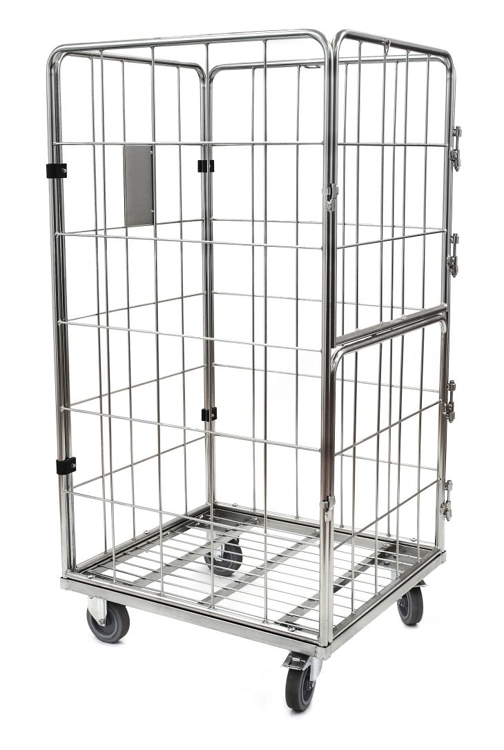 Damix Warehouse Trolley with Doors 800x700x1500 mm, 300 kg — roll cage with doors closed