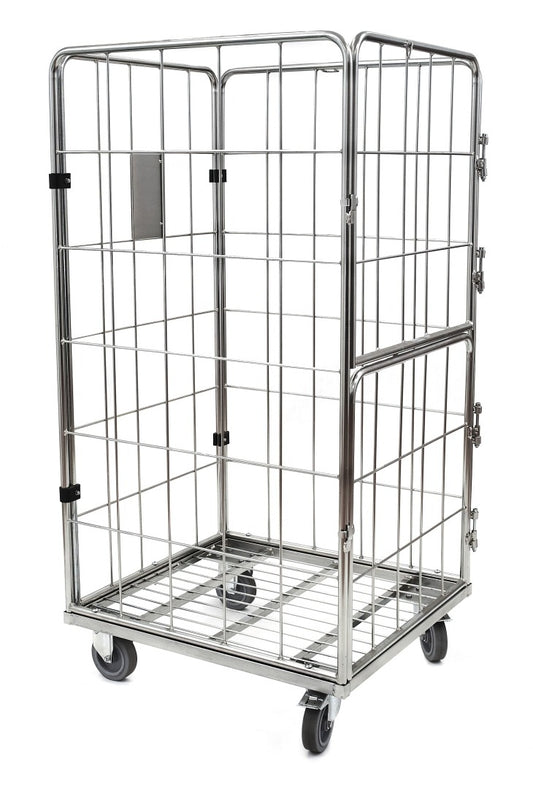 Damix Warehouse Trolley with Doors 800x700x1500 mm, 300 kg — roll cage with doors closed