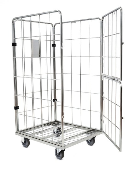 Damix Warehouse Trolley with Doors 800x700x1500 mm, 300 kg — doors open