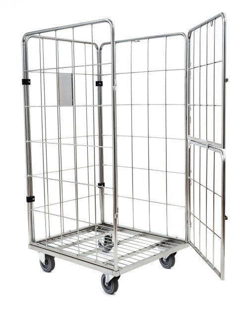 Damix Warehouse Trolley with Doors 800x700x1500 mm, 300 kg — doors open