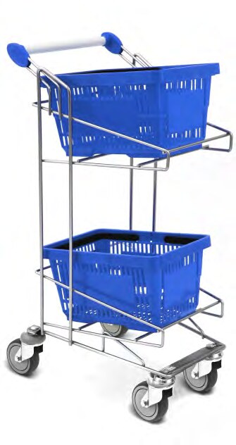 Damix Mobile Two-Basket Trolley WKR XL, 60 kg — trolley shown with plastic baskets, sold separately