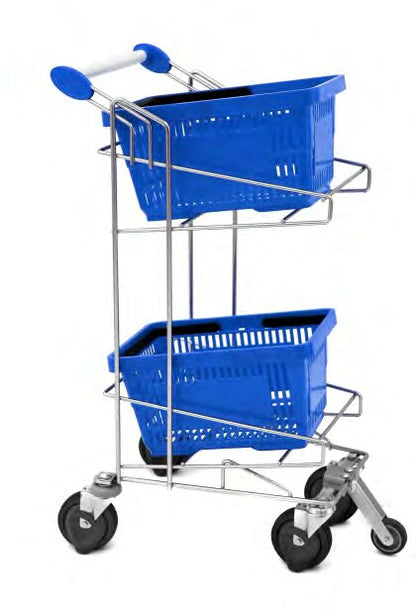 Damix Mobile Two-Basket Trolley WKR XL, 60 kg — side view with baskets