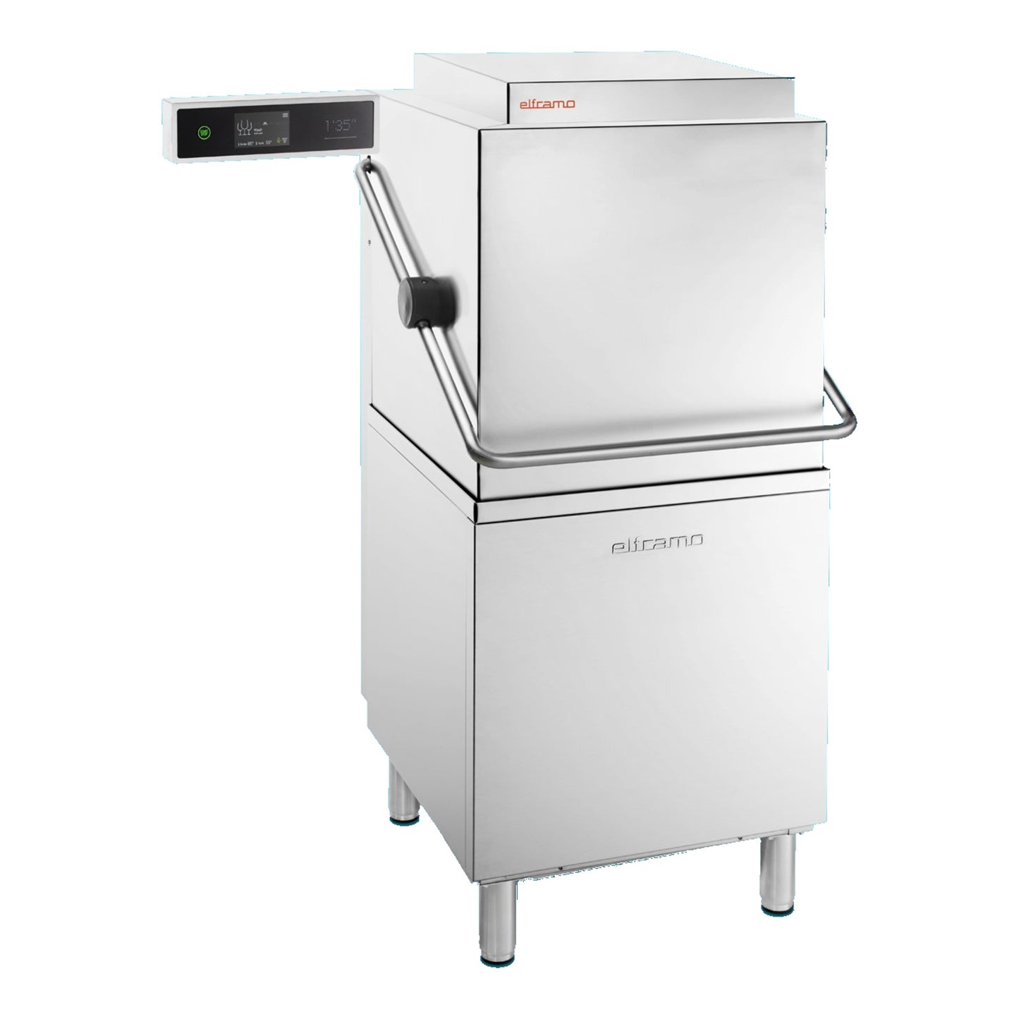 Elframo NEXA H500 hood-type dishwasher, stainless steel, hood closed